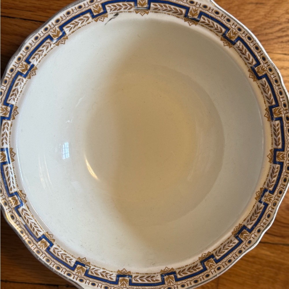 Elegant vintage Blue and Gold Patterned Bowl made in England